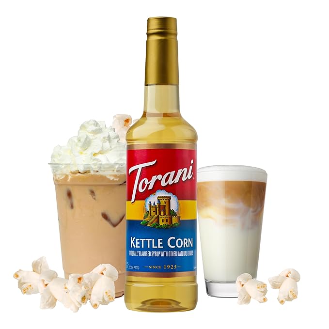 Torani Kettle Corn Flavored Drink Syrup 25.4 fl oz (Pack of 4)
