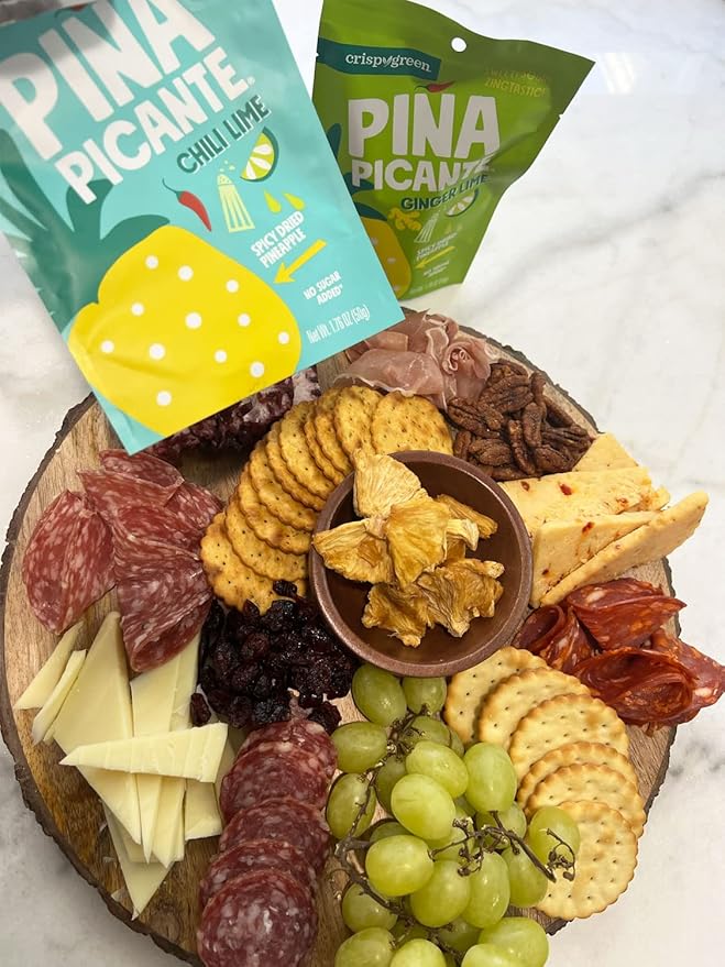 Crispy Green Pina Picante Dehydrated Pineapple Healthy Snacks Chili Lime 12 Single Serve Bags