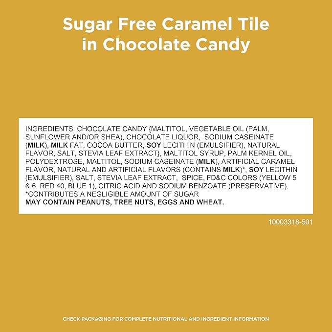 RUSSELL STOVER Sugar Free Caramel Chocolate Candy Tiles 2.25 oz. bag (Pack of 10)