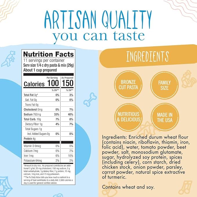 Pastabilities Fun Shaped Pasta for Kids - Chicken Shaped with Chicken Soup Mix - Animal Theme Non-GMO Natural Wheat Pasta All-Natural Kosher Certified Made in the USA (2 Pack11.25 Oz)