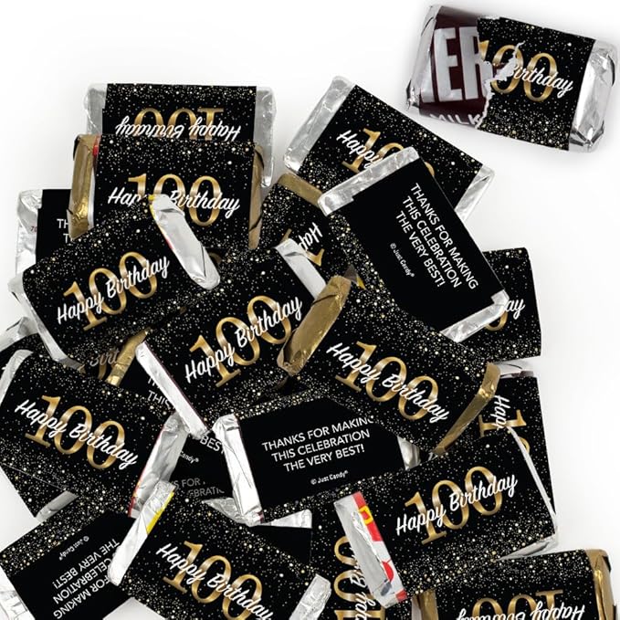 34 Pcs 100th Birthday Candy Party Favors Miniatures Chocolate - No Assembly Required