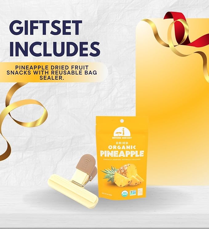 Mavuno Harvest Dried Pineapple – 6 Pack (2 oz Each) – Snack Bundle for Sharing &amp Gifting – Bright Fruit Taste &amp Chewy Slices – Tropical Selection – Resealable Packs with Plastic Bag Clip