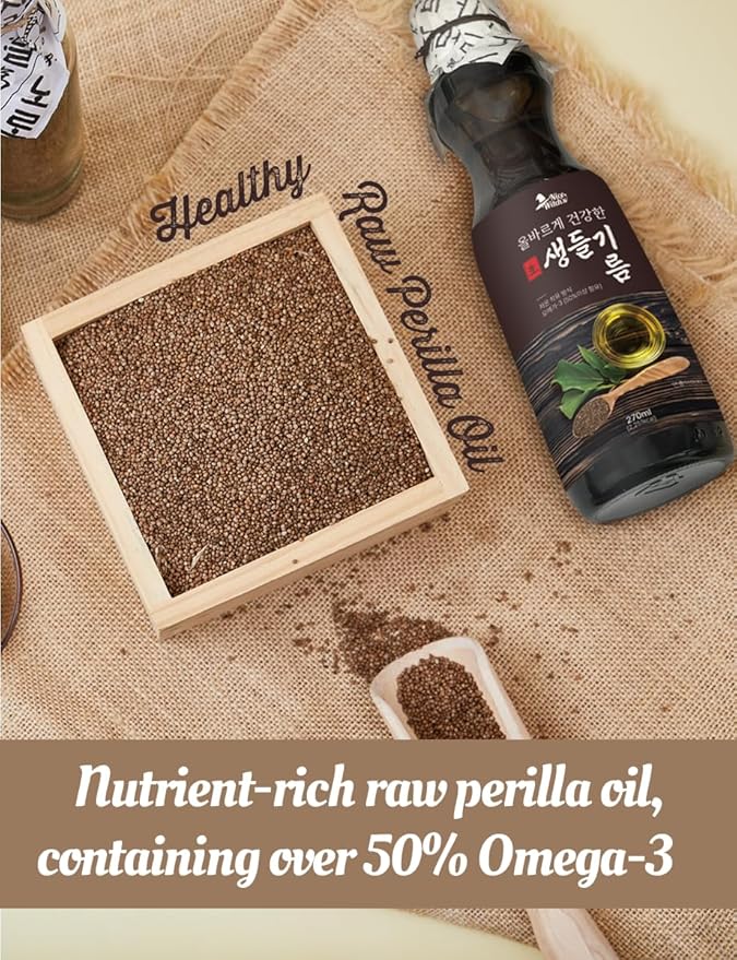 NICE WITCH'S Raw Perilla Oil 270ml / 9.5oz - 100% Perilla Seeds low-temperature compression 저온압착 생들기름