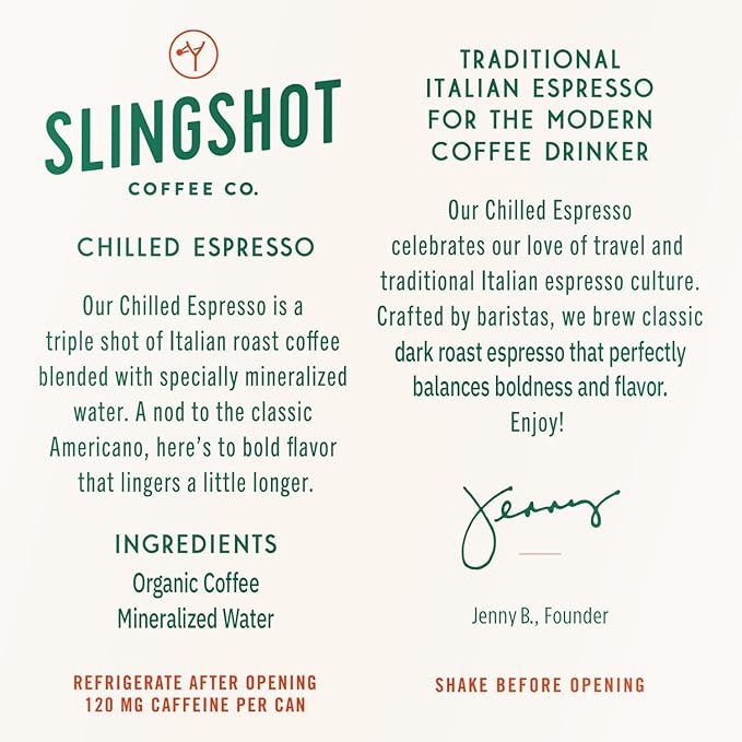 Chilled Espresso - Triple Shot Ready-to-Drink Coffee 7oz Cans (12 Pack) | Organic Italian Espresso Blend with Silky Smooth Flavor with Notes of Caramel Baking Spice &amp Dark Fruit