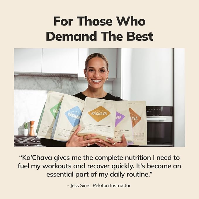 Ka’Chava All-In-One Nutrition Shake Blend 5 Flavor Sample Pack 5 Servings 85+ Superfoods &amp Nutrients Meal Replacement Greens Plant-Based Superfood Powder Protein Drink Digestive Enzymes &amp