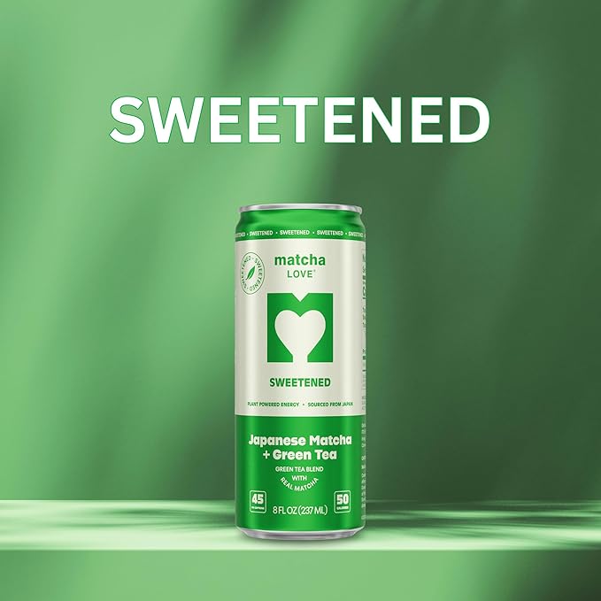 matcha LOVE Matcha + Green Tea Sweetened 8 Ounce (Pack of 12)