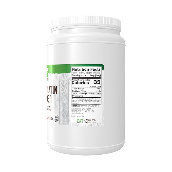 NOW FoodsBeef Gelatin PowderNatural Thickening AgentSource of Protein4-Pound(Pack of 2)