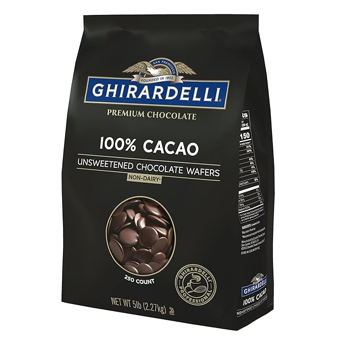 Ghirardelli Chocolate Company 100% Cacao Unsweetened Wafers 5lb. Bag (Pack of 1)