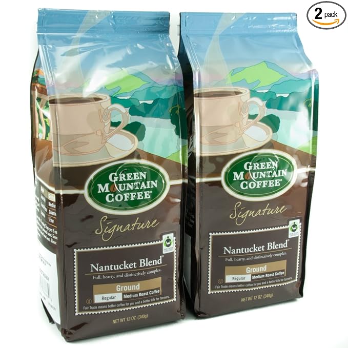 Green Mountain Coffee Roasters Nantucket Blend 12 oz. Ground Bag Medium Roast Coffee (2) Bags