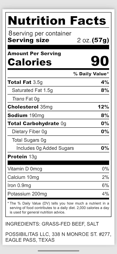 SECA - Carnivore Chips - 1lb bag Natural Grass fed Beef and Salt Carne Seca- Keto Carnivore Paleo 1 pound bag