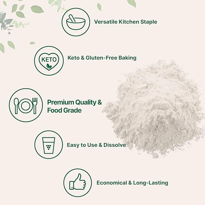 Micro Ingredients Xanthan Gum Powder 2lb (32oz) Premium Quality for Keto &amp Gluten-Free Baking Unflavored Thickening Agent for Cooking Non-GMO Vegan Friendly