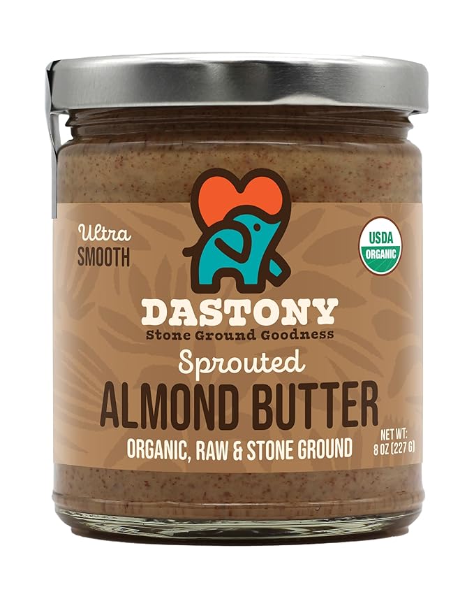 Dastony Organic Raw Sprouted Almond Butter 8 oz | Only One Ingredient | Vegan Paleo and Keto Friendly Non GMO Gluten-free - Pack of 1