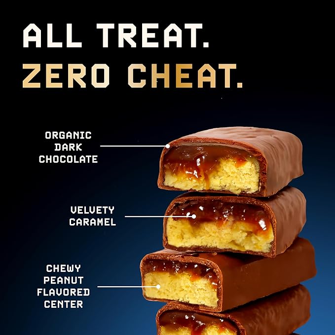 Linear Protein Bar Chocolate Peanut Butter Caramel Flavor 20 Grams Whey Protein Clean and Natural with All Organic Ingredients No Seed Oils High Fiber Gluten Free Healthy Snacks 3 Pack