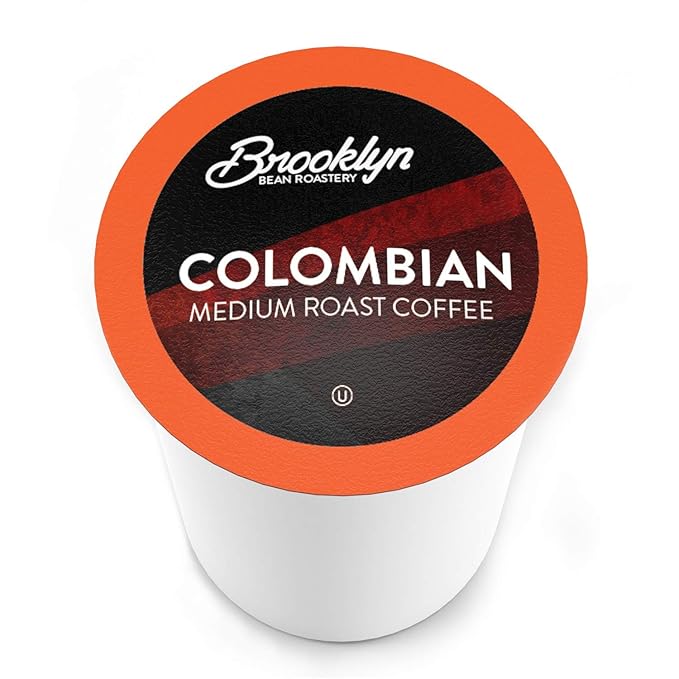 Brooklyn Beans Colombian Gourmet Coffee Pods - Compatible with Keurig K Cup Brewers Including 2.0 Machines 40 Count Rich and Smooth Colombian Medium Roast