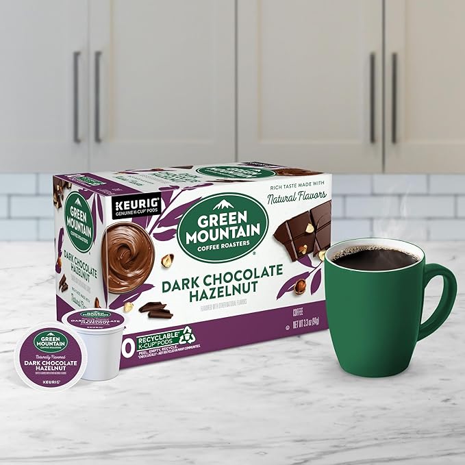 Green Mountain Coffee Roasters Dark Chocolate Hazelnut Coffee Keurig Single Serve K-Cup Pods 10 Count