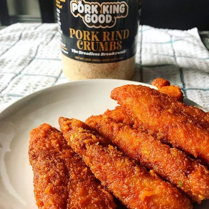 Pork King Good - Pork Rind Breadcrumbs - 2 Pack! Keto Friendly Paleo Gluten-Free Sugar Free Zero Carb Panko Substitute (Two 12 Oz Jars) (Spicy Cajun 2 Pack)