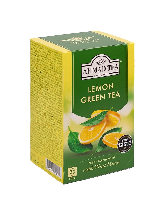 Ahmad Tea Lemon Green Tea 20-Count Boxes (Pack of 6)