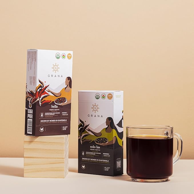 G GRANA Coffee Pods Compatible with Nespresso OriginalLine 40 Count Medium and Dark Roast USDA Organic 100% Arabica Single Source Specialty Coffee Compostable Single Serve Capsules