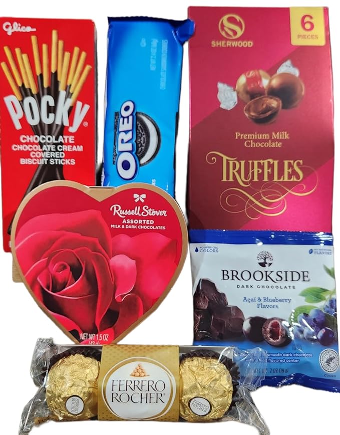 Valentines Day Gift Teddy Bear with Chocolates and Cookies Assortment 10 Inches (white)