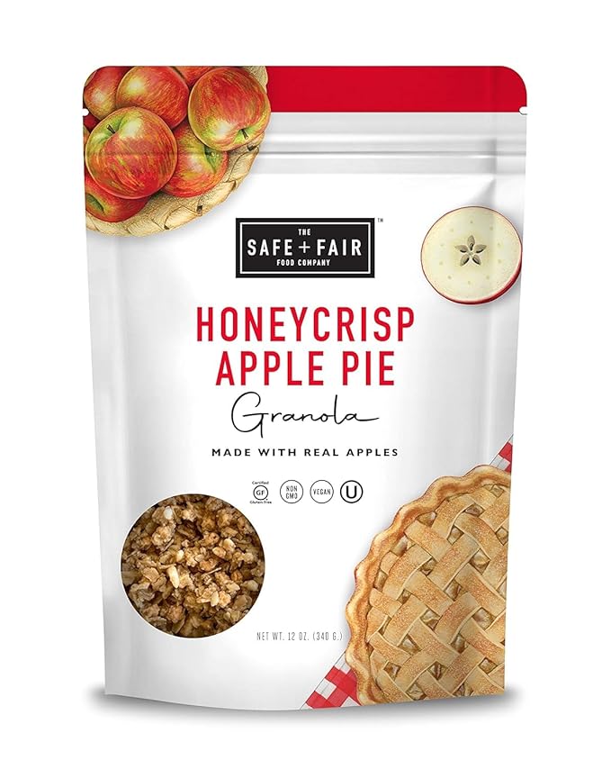 The Safe + Fair Food Company Honey Crisp Apple Pie Granola Cereal ~ 12 oz (Тhrее Расk)