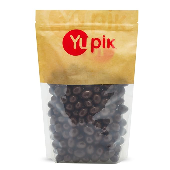 Yupik 45% Dark Chocolate &amp Coconut Coated Almonds 2.2 lb (35.2 oz) Gluten-Free Kosher Whole Roasted Nuts Crunchy Almonds Dipped in Chocolate and Coconut Coating Chocolate Candy Sweet Snacks