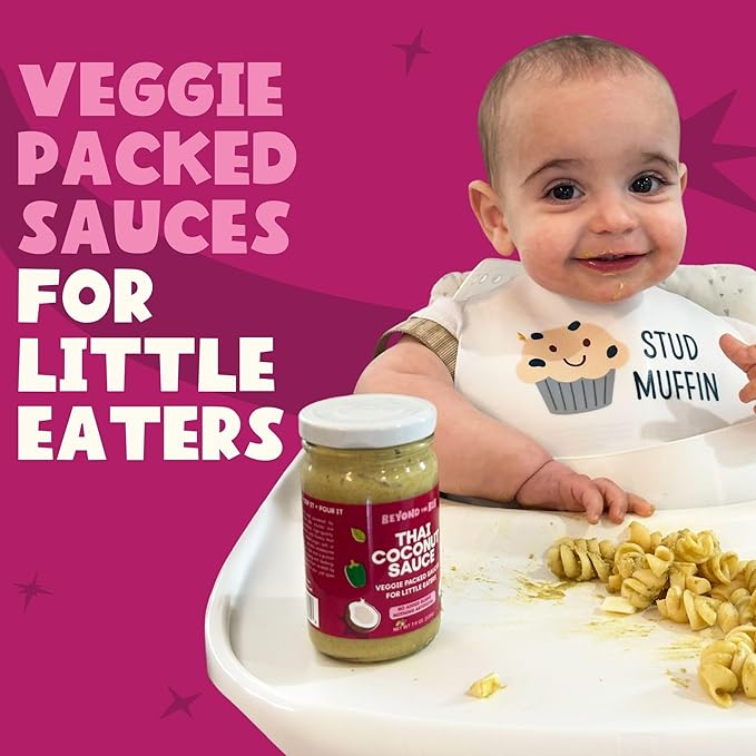 Beyond the Bib All Natural Toddler Sauces for Picky Eaters - Hidden Vegetables No Added Sugar Quick &amp Healthy Mealtime Solution - For 24+ Months (Thai Coconut Sauce - 3 Pack)