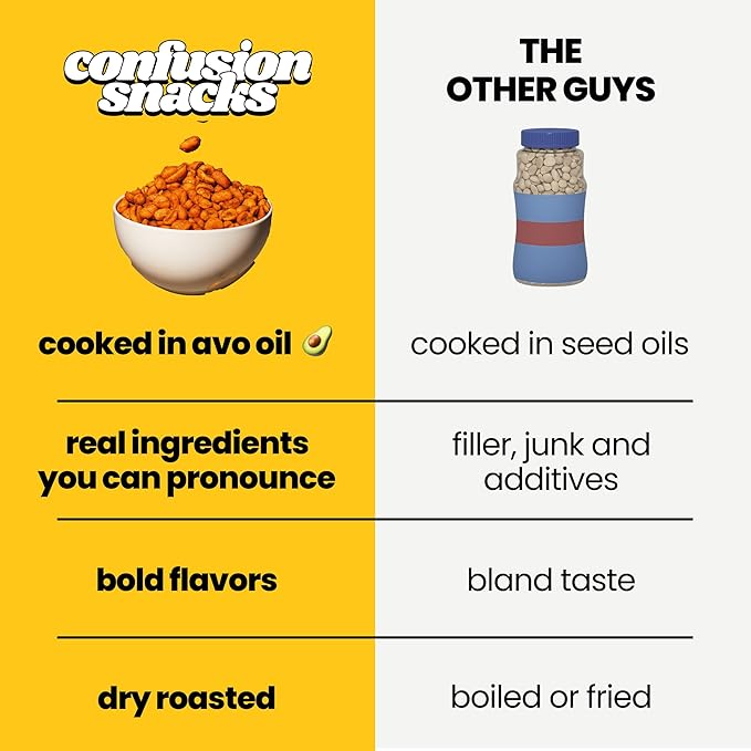 Confusion Snacks Avocado Oil South Asian Spiced Peanuts Flavored Variety Pack - Gluten Free and Seed Oil Free | Spicy Savory &amp Salty Nuts 7 oz (Pack of 3) | Non-GMO High Protein Keto Snacks fo