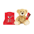 RED Delight®™ Milk Chocolate 12 Count Box of Grab N Go Travel Size Bars (0.92 Ounces Each) with a 14 Plush Teddy Bear (1 Box - Total of 12 Bars + 14 Plush Teddy Bear)