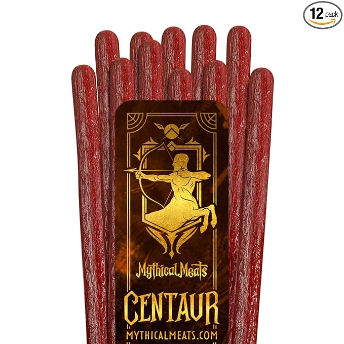 Mythical Meats Humanoid Flavor Centaur 12-Pack Snack Sticks – Camel and Beef – Dried &amp Dehydrated Meats Seasoned to Perfection – High Protein Snacks