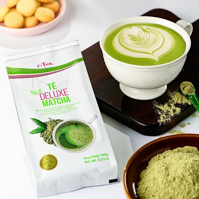 Té Deluxe Ceremonial Grade Matcha Tea with Zesty Lemon &amp Ginger | Premium Japanese Instant Powder Blend Sweetened with Stevia | Sugar Free Vegan Gluten Free Keto | 50 Servings