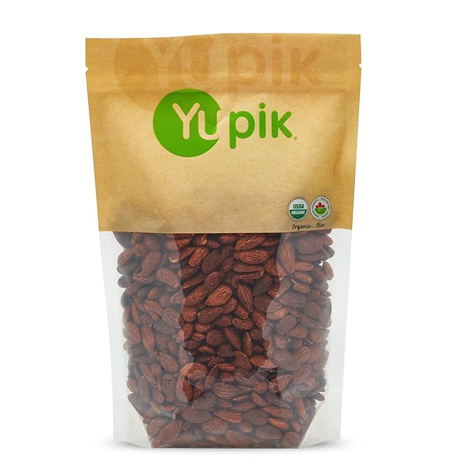 Yupik Organic Almonds with Tamari (Soy Sauce) 2.2 lb (35.2 oz) Kosher Non-GMO Vegan Gluten-Free Whole Seasoned Nuts Salty Flavor High in Fiber Crunchy Savory Snacks
