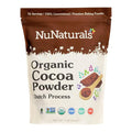 NuNaturals Unsweetened Organic Fairtrade Certified Cocoa Powder Premium Dutch-Process For Drinking and Baking 1 lb