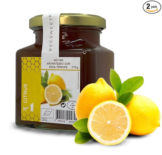 Beesweet ... More than Honey - Bee Honey infused with Lemongrass Citrus (BIO) - 2 x 13.22oz / 375gr Glass Jar