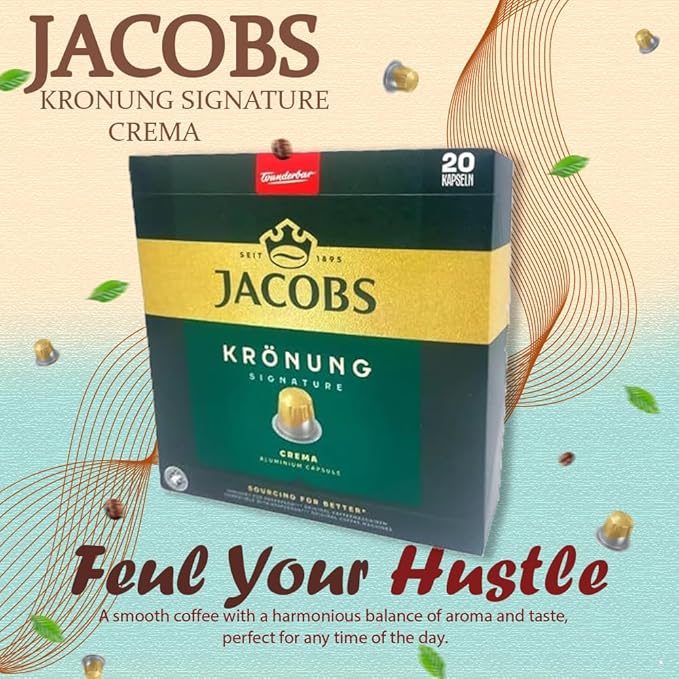 Jacobs KRONUNG CREMA 10x20 CAPSULES Coffee Capsules Compatible with (052 USD/1 CAP)