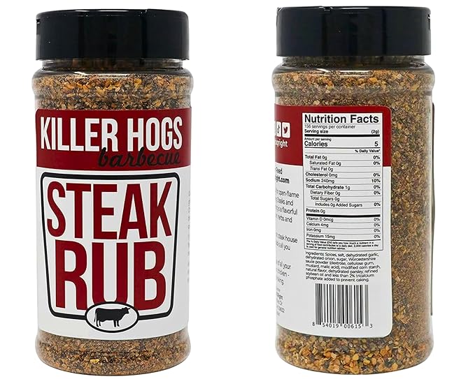 Kiler Hogs Steak Seasoning Rub 11 oz Gourmet Steakhouse Flavor for Beef Pork &amp Chicken
