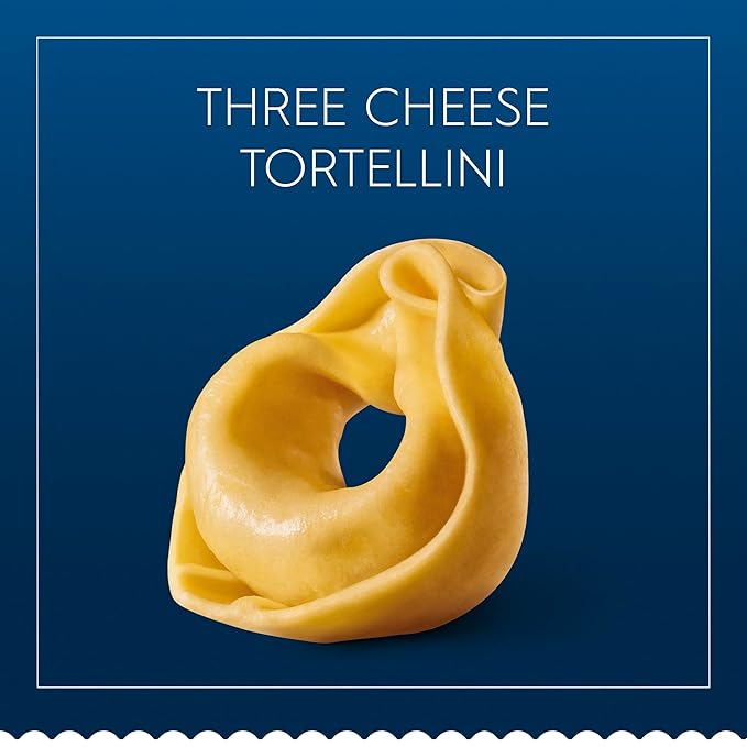 BARILLA Three Cheese Tortellini Pasta 12 oz. Bag (Pack of 8) - 6 Servings Per Bag - Pantry Friendly Dried Tortellini - Made with Non-GMO Ingredients