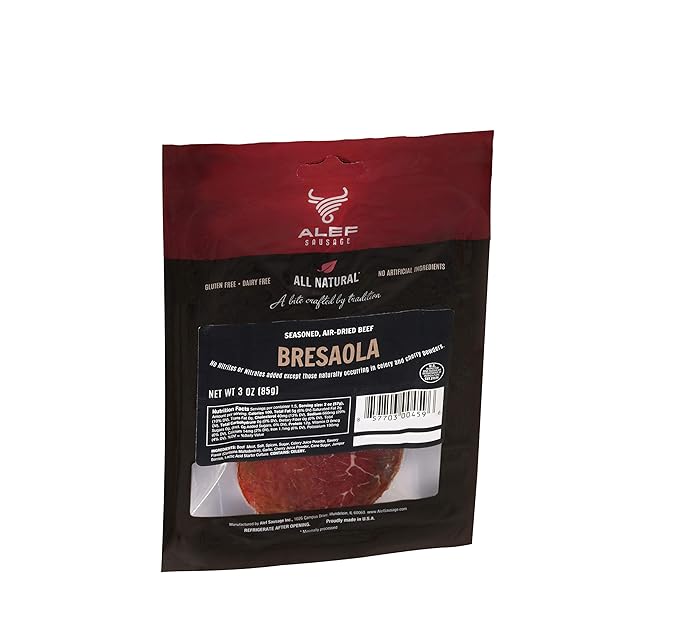 Uncured Bresaola seasoned Air Dry Beef (3 packages / 3 oz. each) NITRATE FREE NITRITE FREE MSG FREE DAIRY FREE GLUTEN FREE