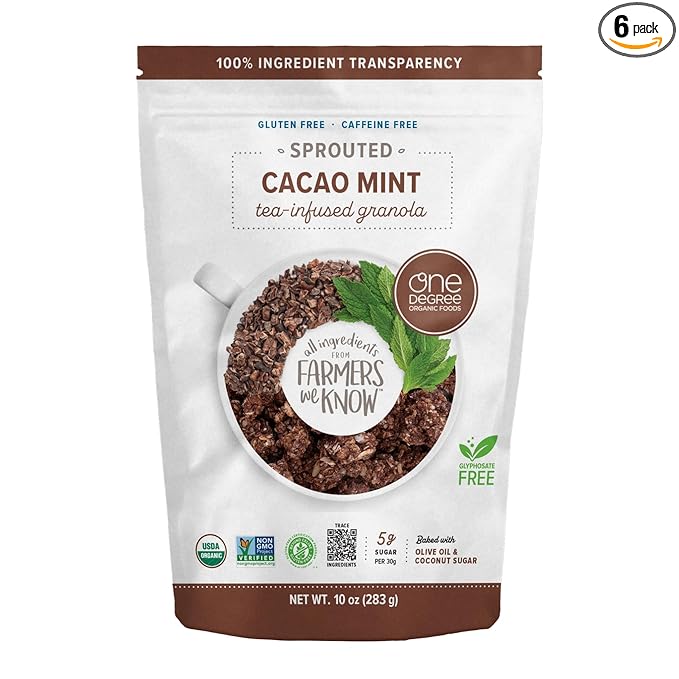 One Degree Cacao Mint Granola 10 oz (Pack of 6)