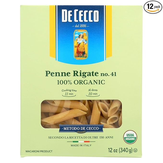 De Cecco Organic Penne Rigate Pasta 12 Ounce - 12 per case.12
