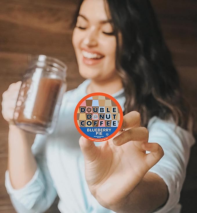 Double Donut Coffee Variety Pack Assorted Medium Roast Dark Roast &amp Flavored Coffee in Recyclable Single Serve Cup 80 Count