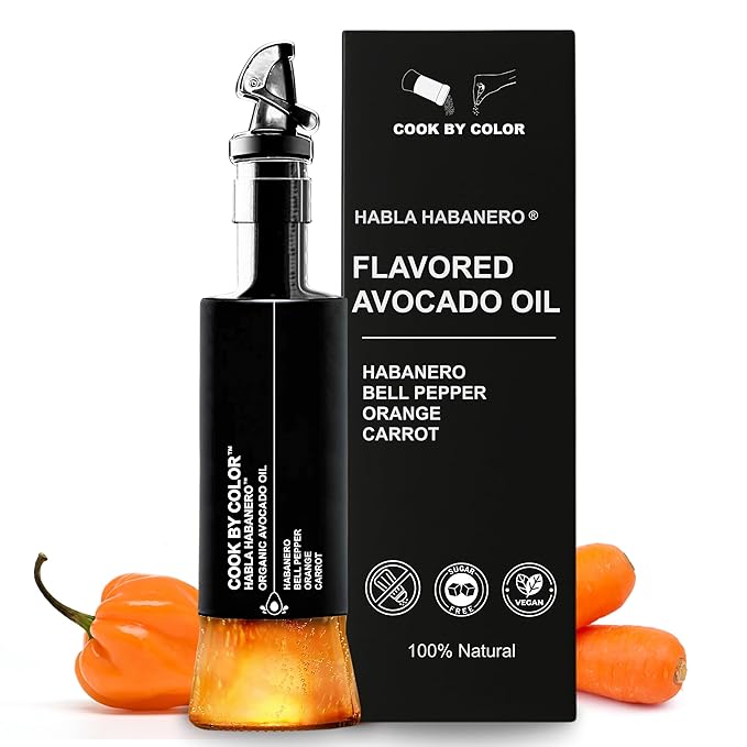 Flavored Cold Pressed Avocado Oil for Cooking Organic Avocado Oil Cooking Oil for Keto Vegan Kosher No Sodium GMO MSG or Additives Frying Oil 350 mL 11.8 Fl Oz Habla Habanero Flavor