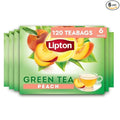 Lipton Peach Green Tea Bags Flavored Unsweetened Teabags for Hot Tea or Peach Iced Tea with Caffeine and Flavonoids 120 Total Tea Bags (20ct - Pack of 6)