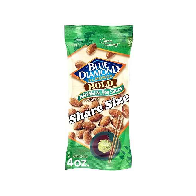 Blue Diamond Almonds Wasabi/Soy Sauce 12-4 oz bags