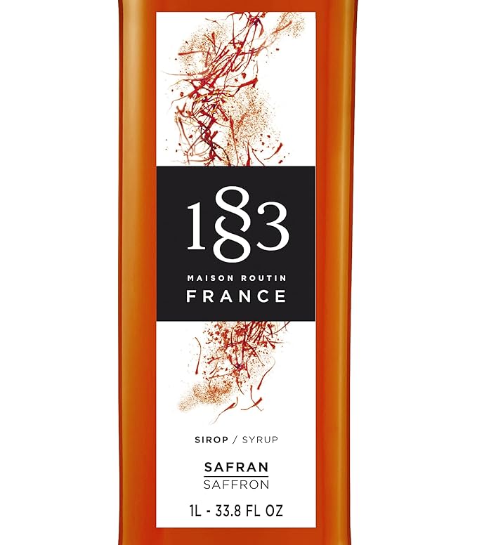 1883 Saffron Syrup for Drinks Made in France 1 Liter Glass Bottle