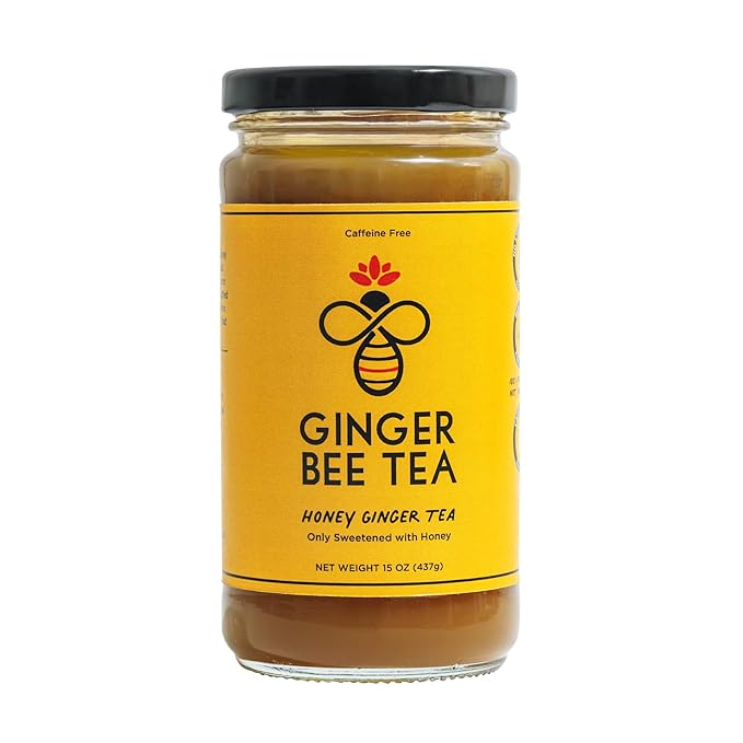 Ginger Bee Honey Tea Concentrate – Real Honey &amp Ginger Korean style Tea with Lemon | 19 Servings | Naturally Sweet No Refined Sugar | Immune Support Throat &amp Digestive Comfort | Hot or Iced