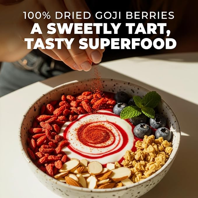 Gya Tea Co Goji Powder 1.1lb (17.64 Oz) - 100% USDA Organic Vegan Berries - Ideal for Healthy Smoothies Tea Baking - Antioxidant Rich Superfood for Wellness Support &amp Energy - Non GMO Gluten Fr