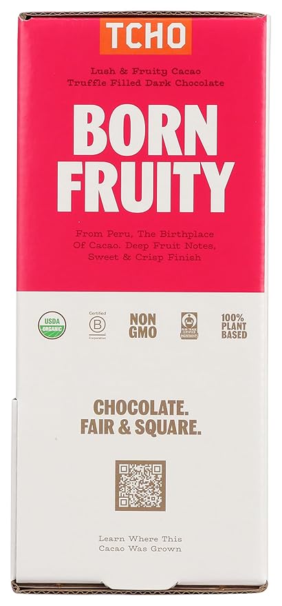 TCHO Globe Trotter Dark Chocolate Squares (60 count) | Holy Fudge &amp Born Fruity | Single Origin Plant Based Organic &amp Fair Trade | Non GMO Non-Dairy Vegan Soy Free (7g each)