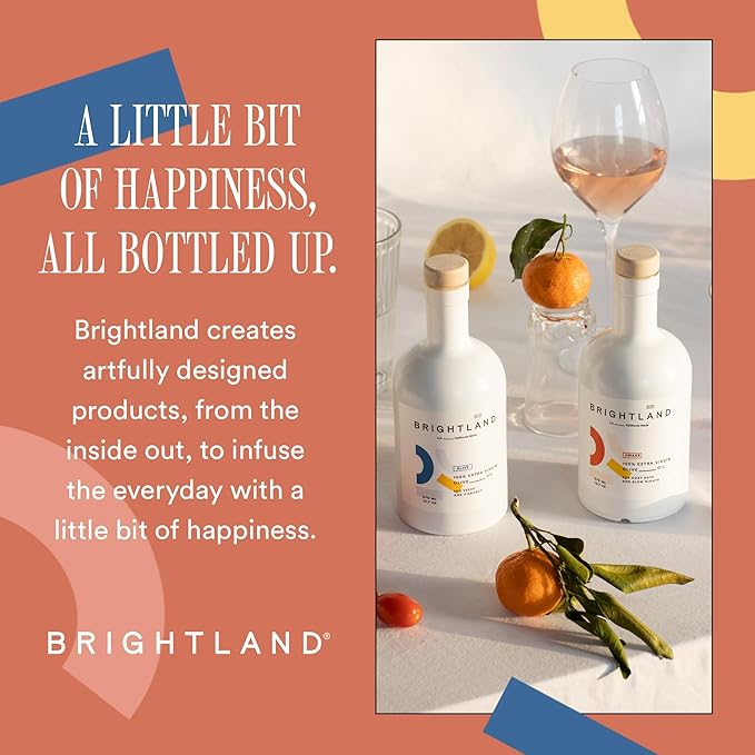 Brightland Extra Virgin Olive Oil Alive - High Polyphenol Cold-Pressed Oil Ideal for Salads Hummus Baked Goods &amp Bread - Made from Arbosana Arbequina &amp Koroneiki Olives - 12.7 Fl Oz
