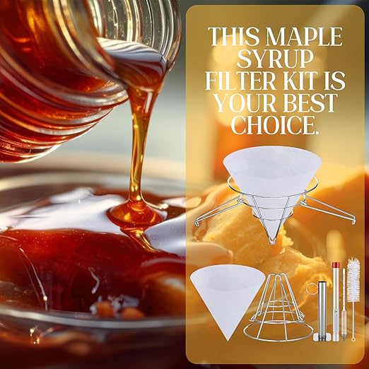 14 Pcs Maple Syrup Making Kit with Maple Syrup Hydrometer Kit and Filter Set Include Maple Syrup Hydrometer Test Cup Brush Filter Holder and 10 Pcs Filter Cloths for Maple Syrup Supplies