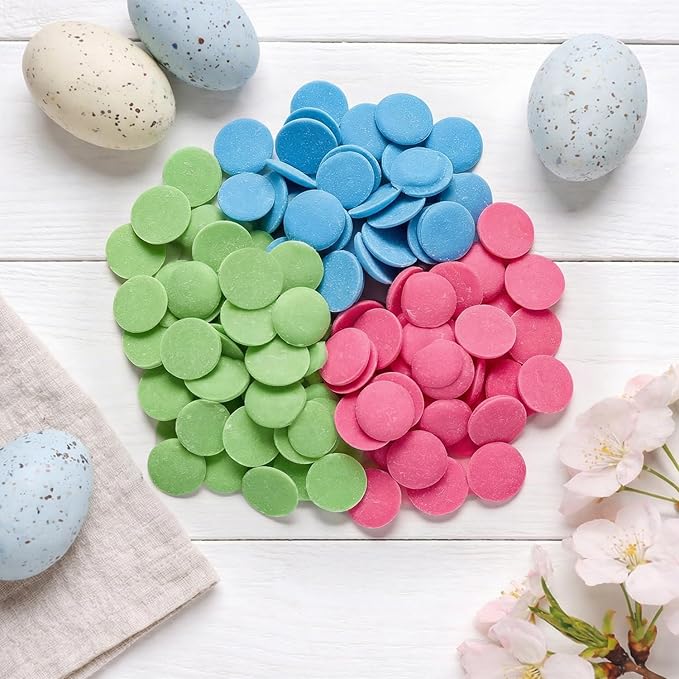 Easter Candy Melts 3 LB Pack – Pastel Blue Green &amp Pink Melting Wafers for Cake Pops Bunnies &amp Eggs – 3 Bags (1 LB Each) Candy Coating for Easter Treats Dipping &amp Decorating